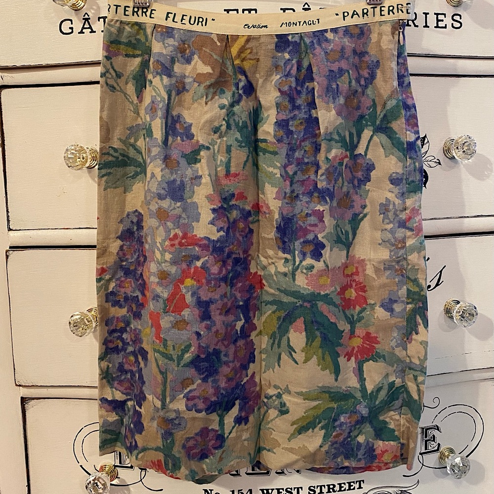 🛑SOLD🛑 Gorgeous Linen Watercolor Floral Skirt {Anthropologie} {Floreat}